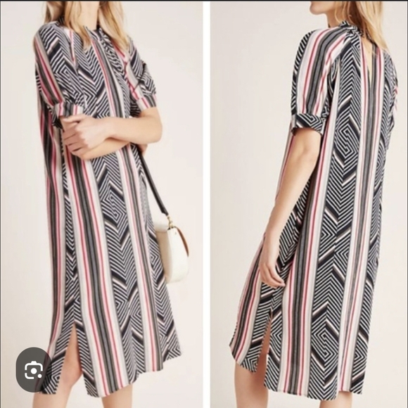 By Anthr Striped Midi Dress - Picture 1 of 7